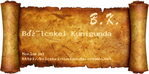Bölcskei Kunigunda névjegykártya